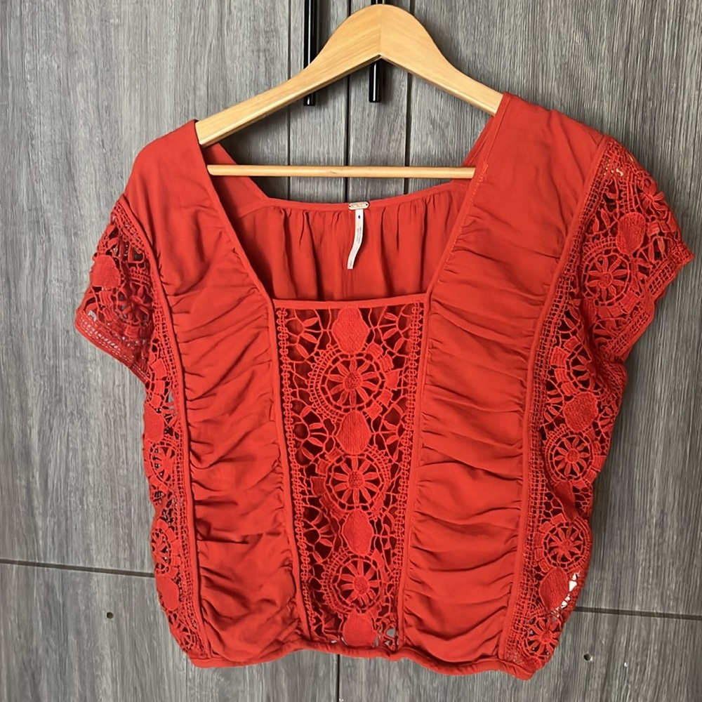 Free People Crochet Cropped Top